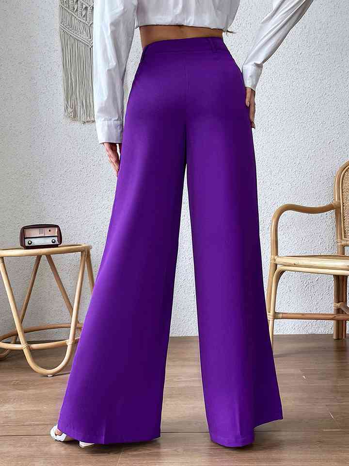 High Waist Wide Leg Pants Orchid Unique 