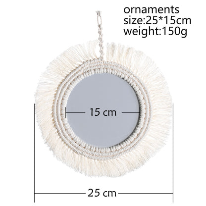 Boho Wall-Decorative Mirror Macrame Fringe - Orchid Unique 