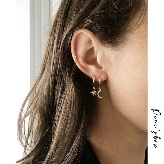 Moon Hoop Earrings - Orchid Unique
