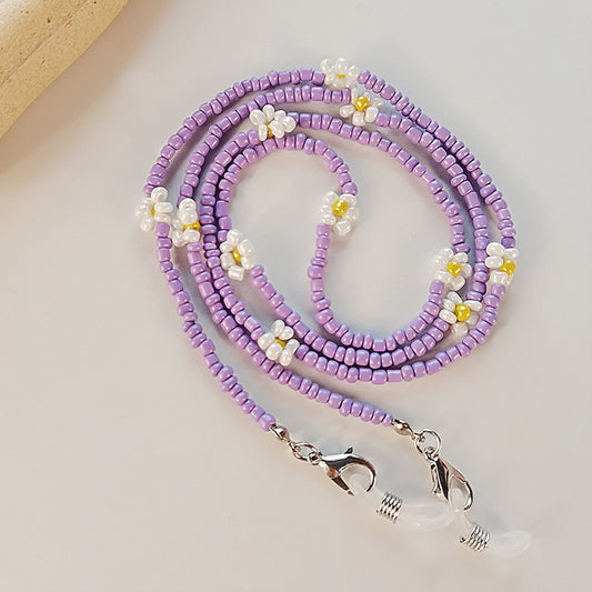 Mixed Color Beads Mask Strap - Orchid Unique 