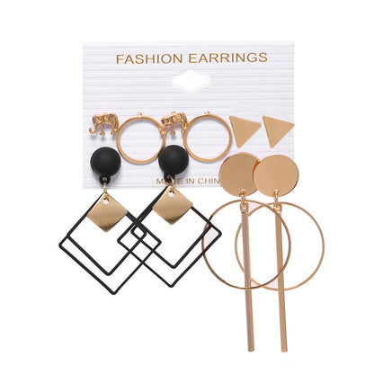 6Pairs Punk Hoop Earrings Set - Orchid Unique 