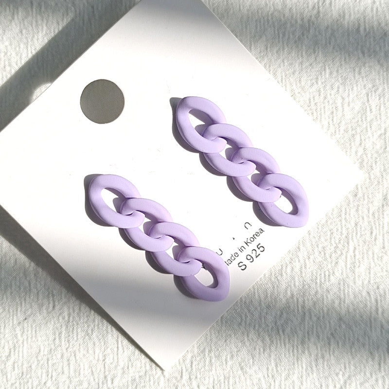 Candy Color Acrylic Earrings - Orchid Unique 