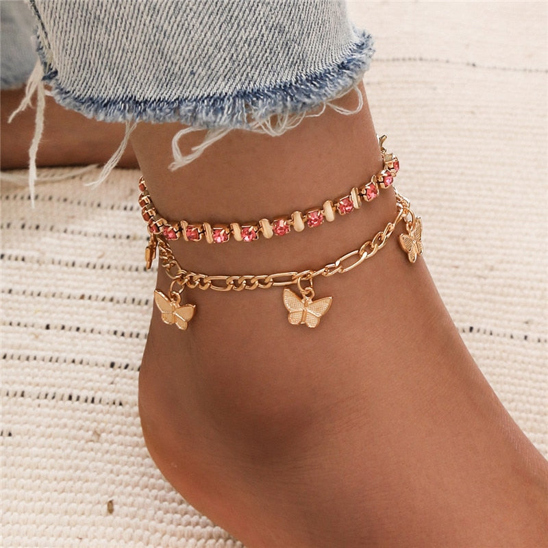 Bohemia Gold Color Chain Ankle Bracelet - Orchid Unique 