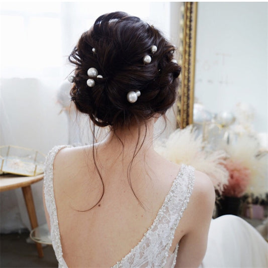 Women U-shaped Pin Metal Barrette Clip Hairpins Simulated Pearl Bridal Tiara Hair Accessories Wedding Hairstyle Design Tools - Orchid Unique 