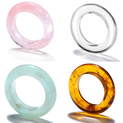 Colorful Transparent Resin Acrylic Rings Set - Orchid Unique 