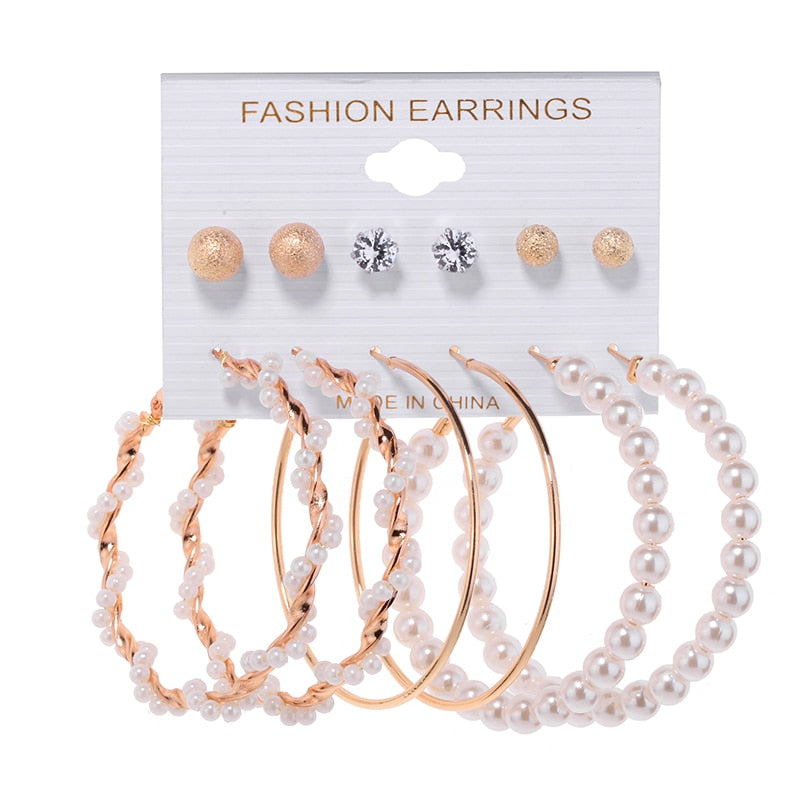 6Pairs Punk Hoop Earrings Set - Orchid Unique 