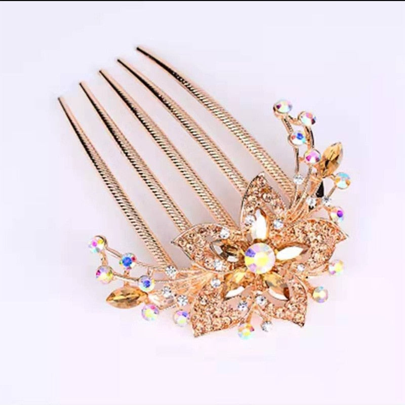 Austrian Rhinestone Hair Comb - Orchid Unique 