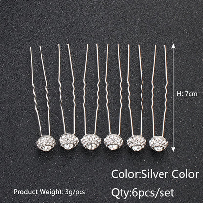 Efily Bridal Wedding Hair Accessories Rhinestone Hair Pins Forks for Women Pearl Hairpins Bride Headpiece Party Jewelry Gift - Orchid Unique 