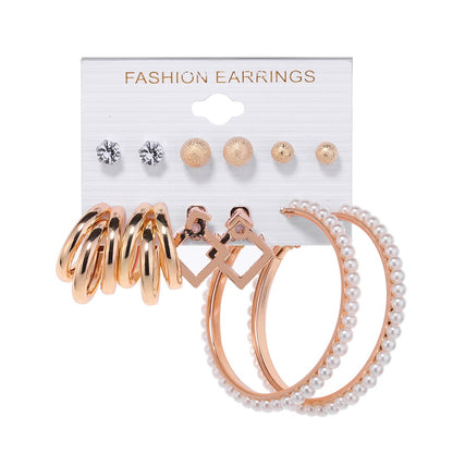 6Pairs Punk Hoop Earrings Set - Orchid Unique 