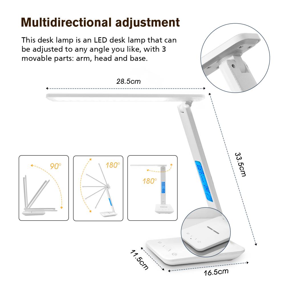 LAOPAO 10W QI Wireless Charging LED Desk Lamp - Orchid Unique  Orchid Unique 