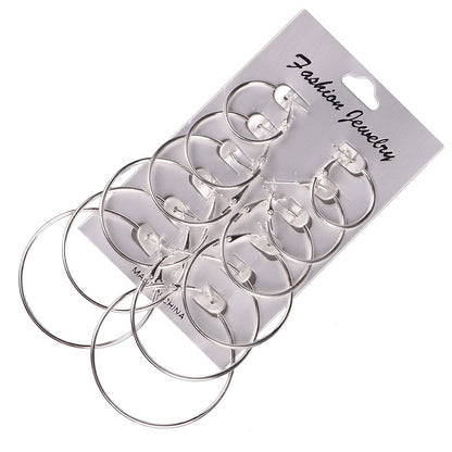 6Pairs Punk Hoop Earrings Set - Orchid Unique 