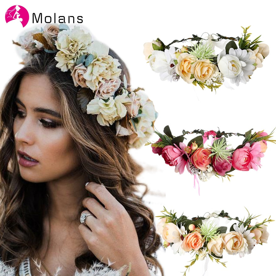 Molans Spring Bohemian Flower Crowns - Orchid Unique 