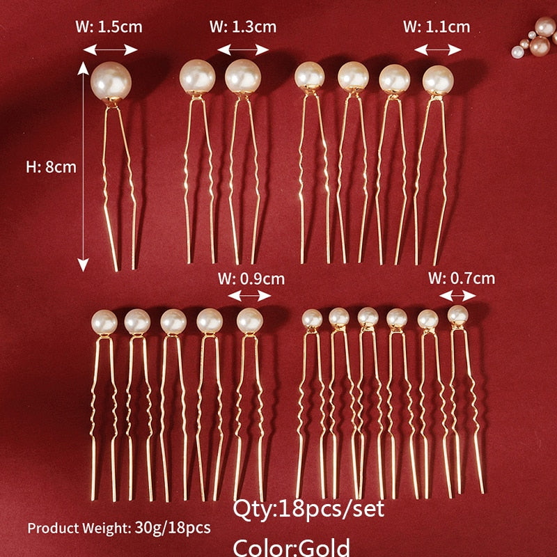 Efily Bridal Wedding Hair Accessories Rhinestone Hair Pins Forks for Women Pearl Hairpins Bride Headpiece Party Jewelry Gift - Orchid Unique  Orchid Unique 