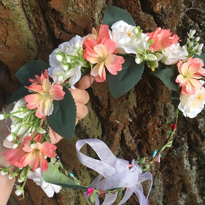 Rustic Bridesmaid Hair Flower Headbands Wedding Hair Accessories Bridal Flower Crown Headpieces Bridal Flower Girls Garland - Orchid Unique 