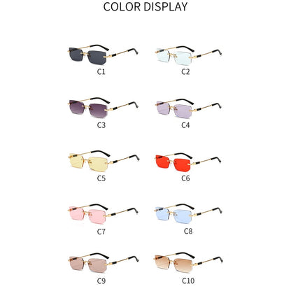 Rectangular Rimless Sunglasses - Orchid Unique 