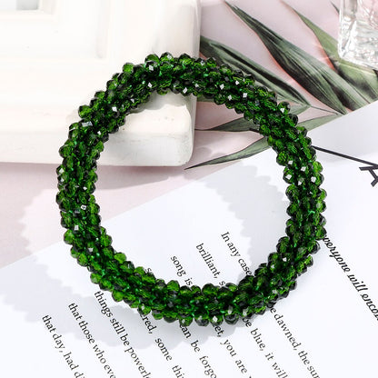 Levao Crystal Beads Hair Rope for Women Ponytail Scrunchies Elastic Hair Bands Beaded Rubber Hairband Hair Accessories - Orchid Unique 