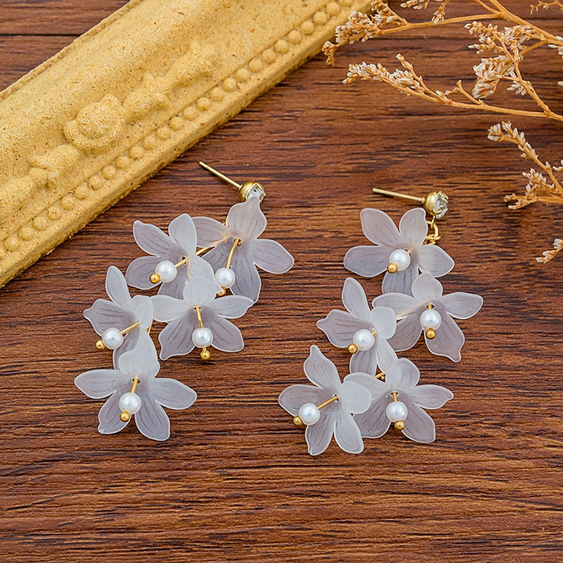 Multicolored Long Drop Earrings - Orchid Unique 