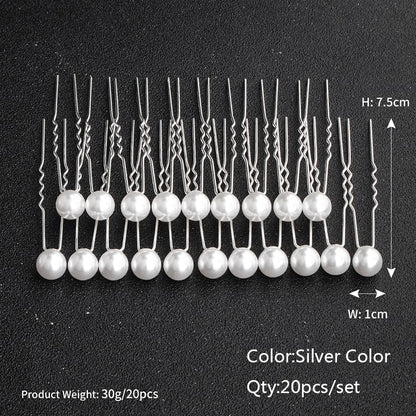 Efily Bridal Wedding Hair Accessories Rhinestone Hair Pins Forks for Women Pearl Hairpins Bride Headpiece Party Jewelry Gift - Orchid Unique 