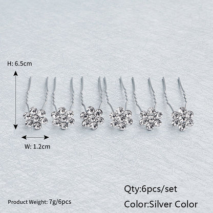 Efily Bridal Wedding Hair Accessories Rhinestone Hair Pins Forks for Women Pearl Hairpins Bride Headpiece Party Jewelry Gift - Orchid Unique 