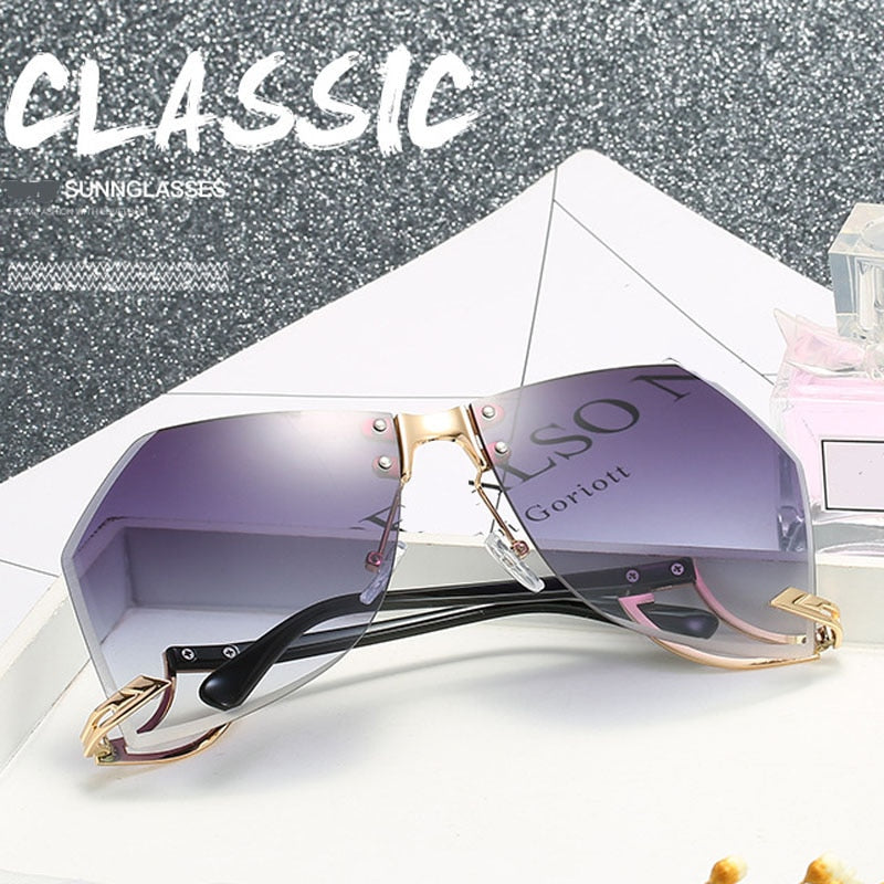 Irregular Rimless Sunglasses - Orchid Unique  Orchid Unique 