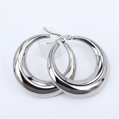 Smooth Exquisite Big Circle Hoop Earrings - Orchid Unique 