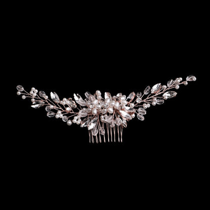 Rhinestone Bridal Hair Comb Pearl Tiaras - Orchid Unique 