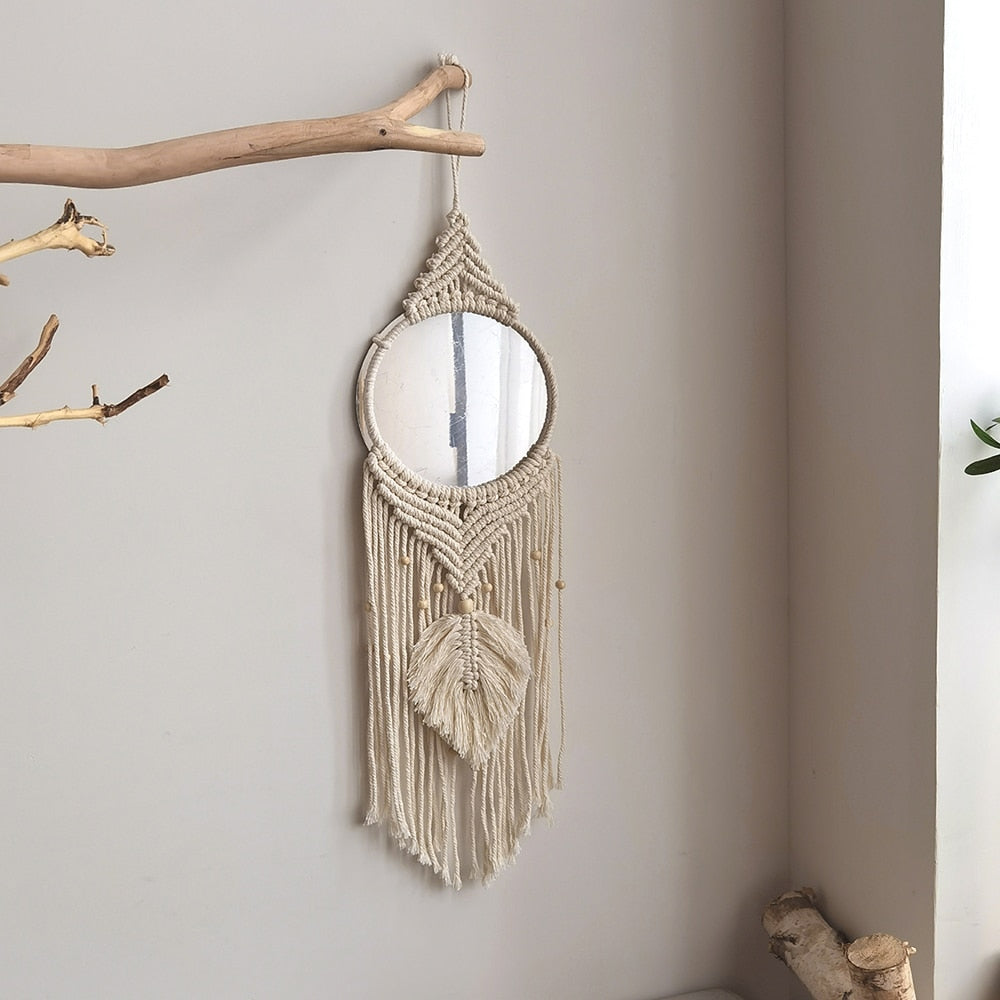 Boho-Macrame Mirror Wall - Orchid Unique  SPECIFICATIONS Shape: Round Material: Glass Default Title Boho-Macrame Mirror Wall SPECIFICATIONS Shape: Round Material: Glass (Store description)  4 3 50147162 USD (Store description) 14:201450482#Mirror M0814 Default Title Orchid  Decor Orchid Unique 