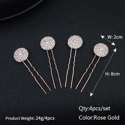 Efily Bridal Wedding Hair Accessories Rhinestone Hair Pins Forks for Women Pearl Hairpins Bride Headpiece Party Jewelry Gift - Orchid Unique 