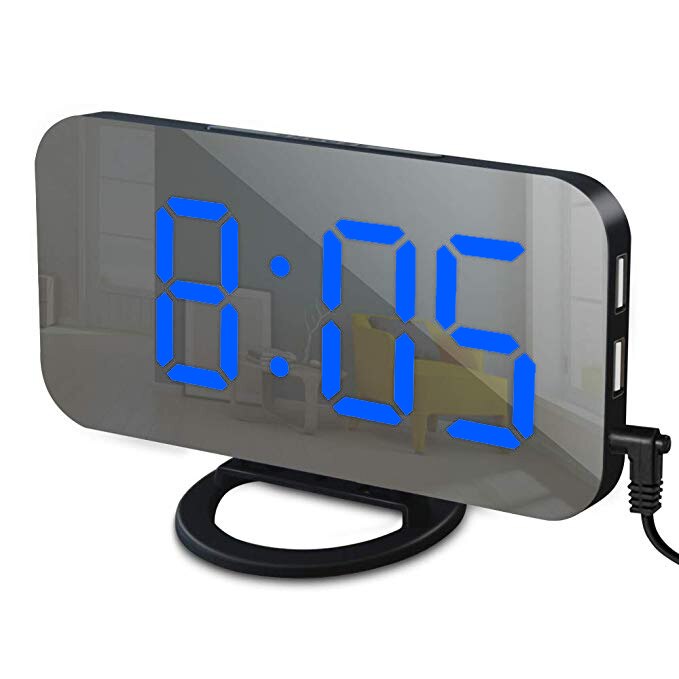 Digital Mirror LED Alarm Clock - Orchid Unique 