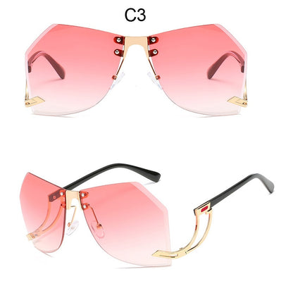 Irregular Rimless Sunglasses - Orchid Unique 