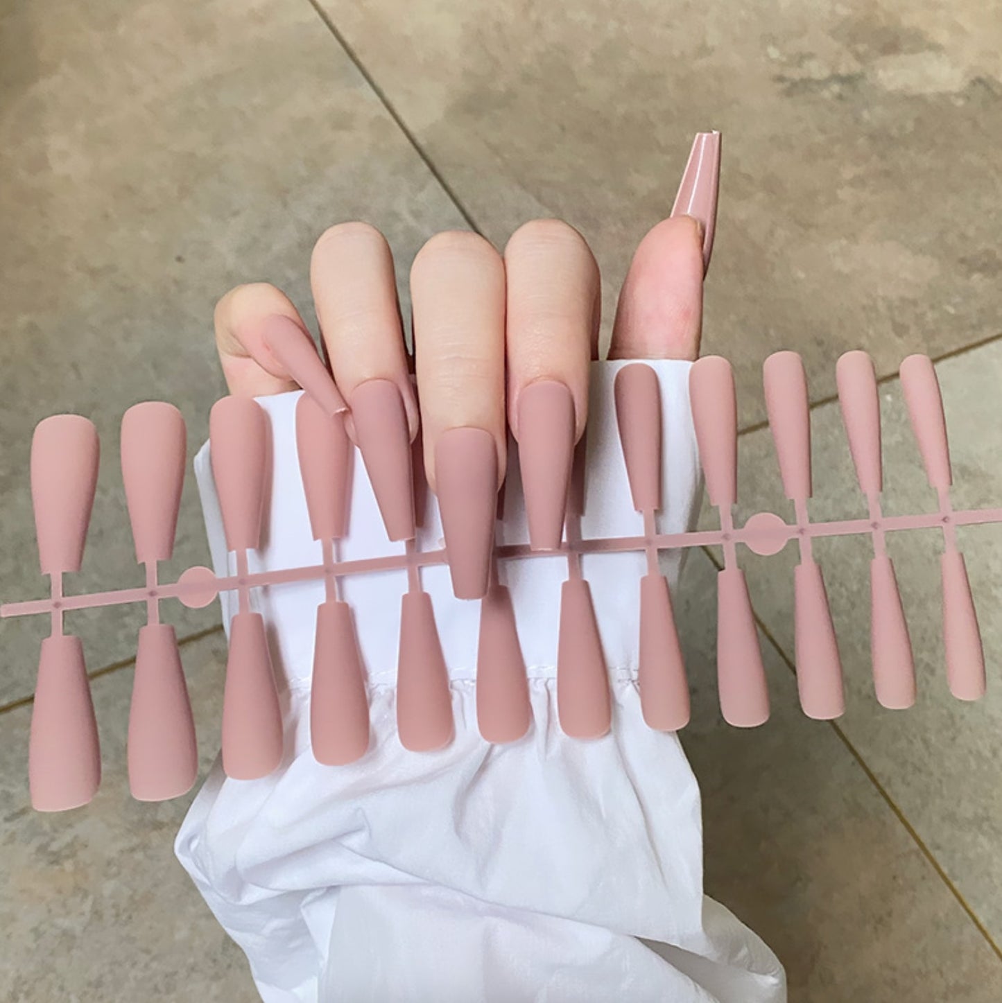 Matte Super Long Coffin False Nails - Orchid Unique  Orchid Unique 