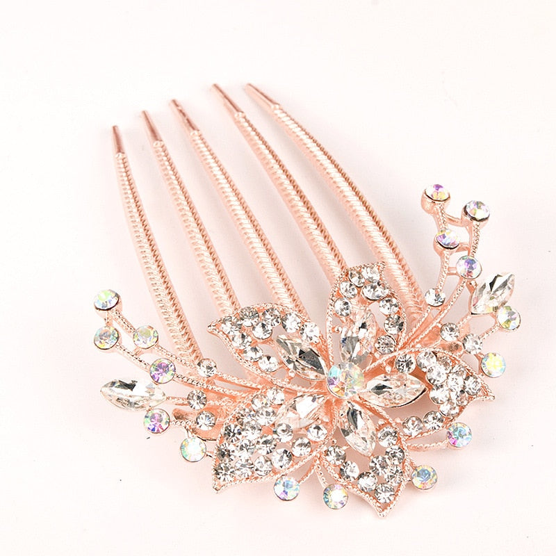 Austrian Rhinestone Hair Comb - Orchid Unique 