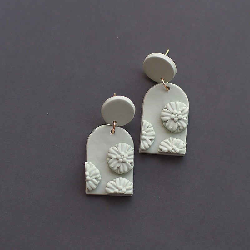 Handmade Crafts Molded Floral Earrings - Orchid Unique 