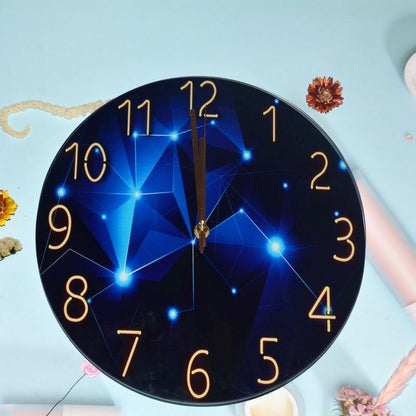 Moonlight And Stars Wall Clock - Orchid Unique 