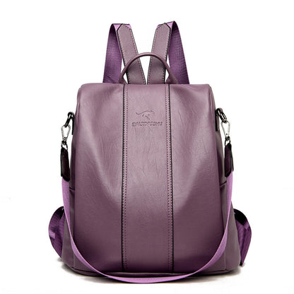 Anti-theft leather backpack - Orchid Unique 