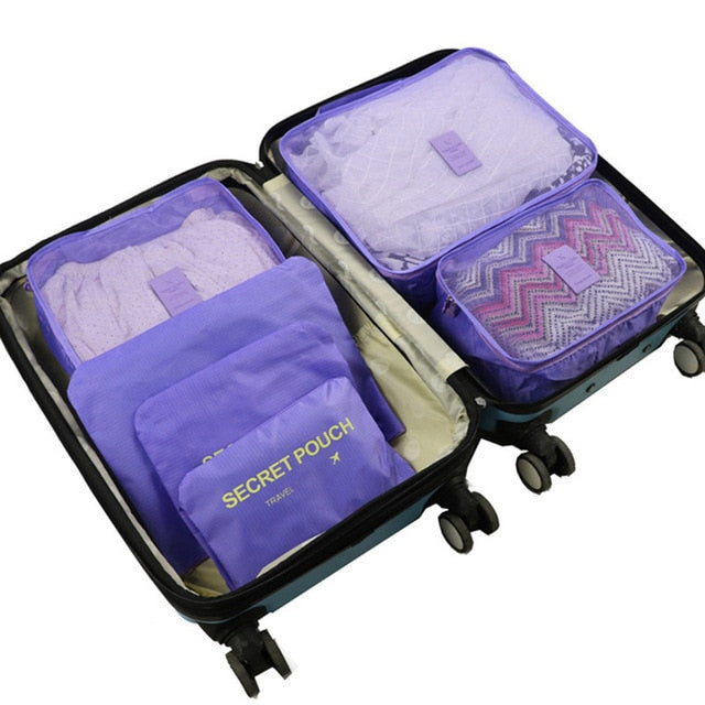 6Pcs set Organizer Travel Bags - Orchid Unique 