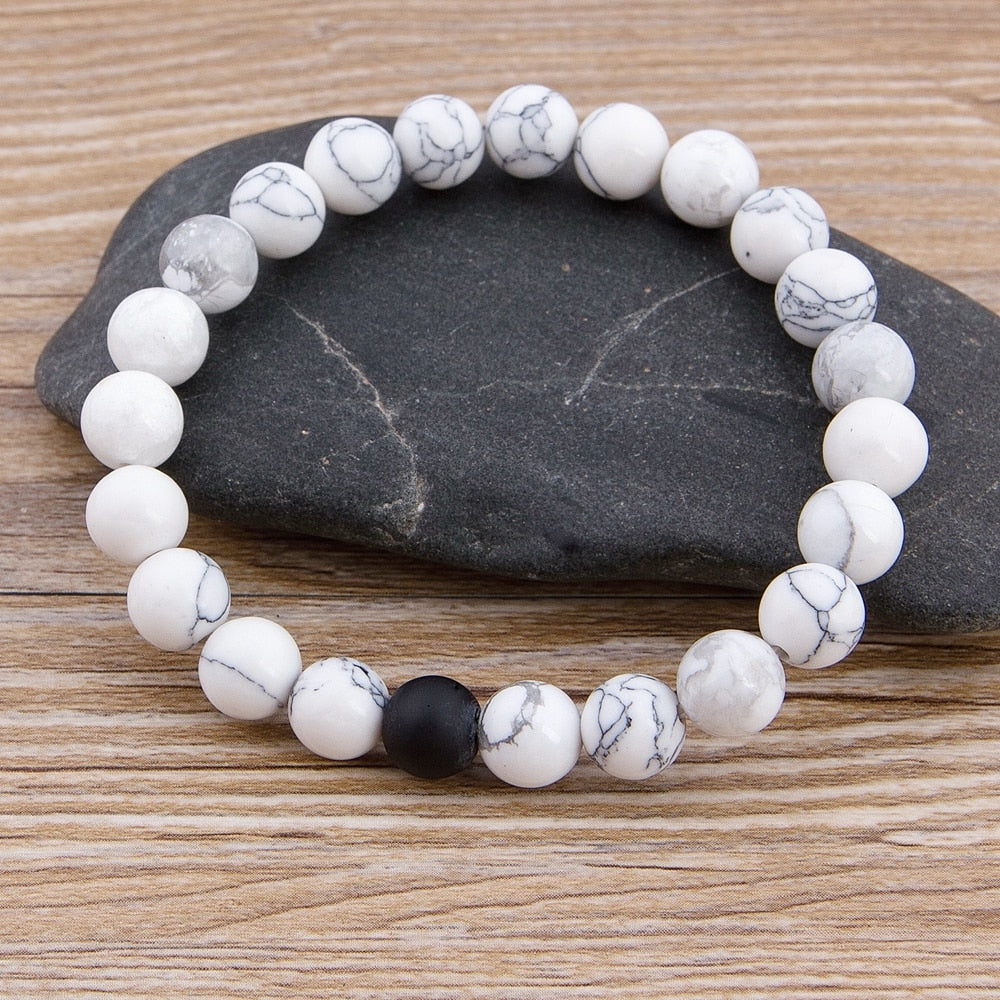 Custom Natural Stone Bead Bracelet - Orchid Unique 