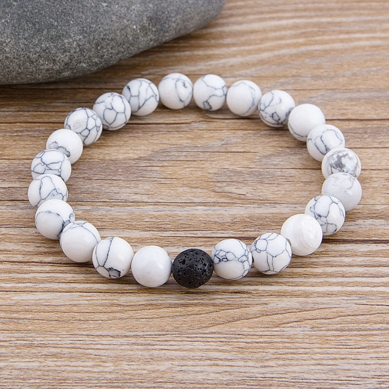 Custom Natural Stone Bead Bracelet - Orchid Unique 