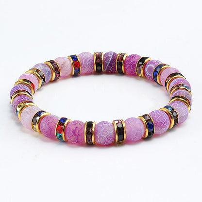 Classic Purple Crystal Beaded Chakra Bracelet - Orchid Unique 