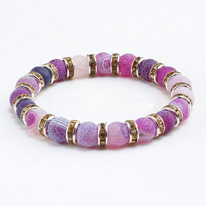 Classic Purple Crystal Beaded Chakra Bracelet - Orchid Unique 