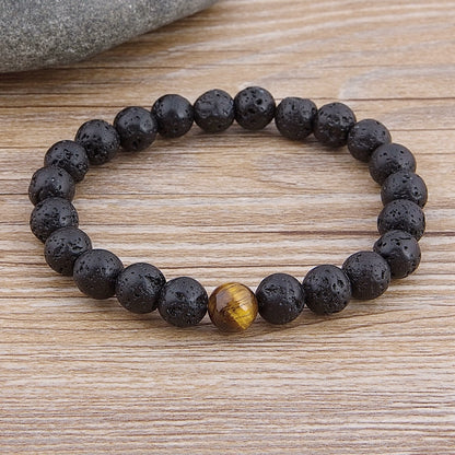 Custom Natural Stone Bead Bracelet - Orchid Unique 