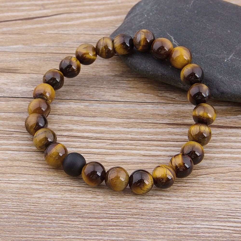 Custom Natural Stone Bead Bracelet - Orchid Unique 