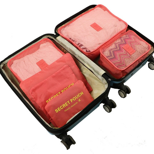 6Pcs set Organizer Travel Bags - Orchid Unique 