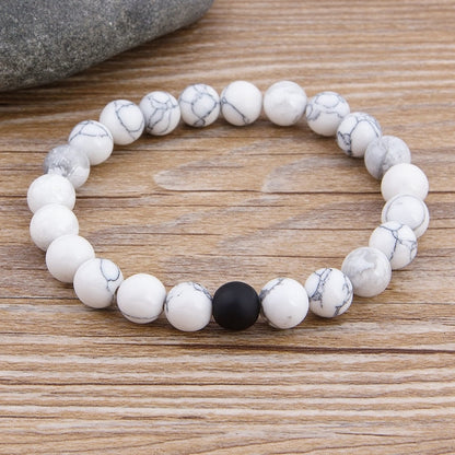 Custom Natural Stone Bead Bracelet - Orchid Unique 