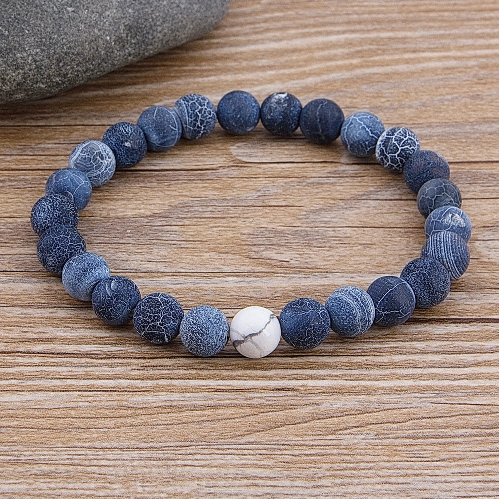 Custom Natural Stone Bead Bracelet - Orchid Unique 