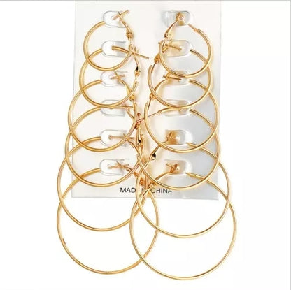 6Pairs Punk Hoop Earrings Set - Orchid Unique 