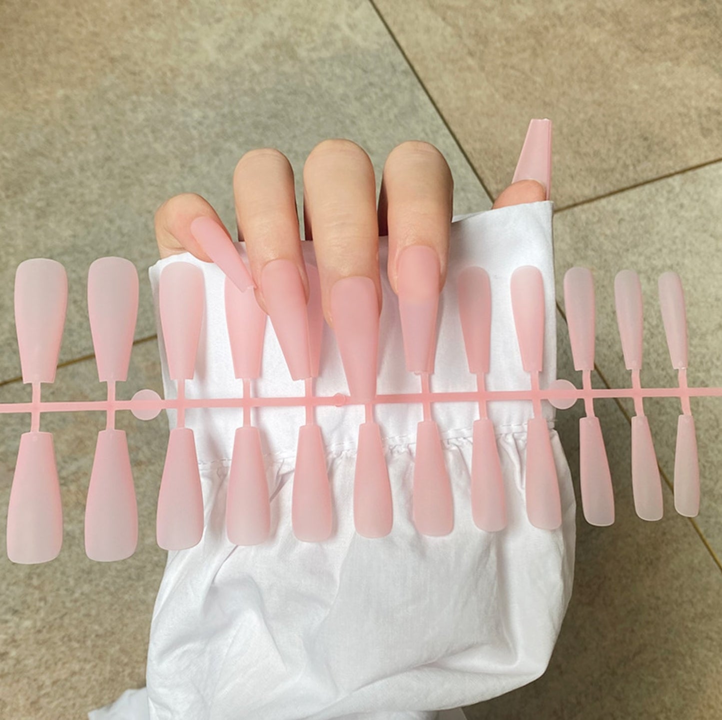 Matte Super Long Coffin False Nails - Orchid Unique  Orchid Unique 