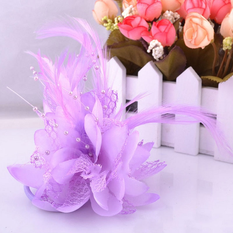 Feather Bead Corsage Hair Clip - Orchid Unique  Orchid Unique 