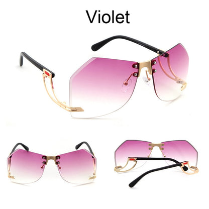 Irregular Rimless Sunglasses - Orchid Unique 