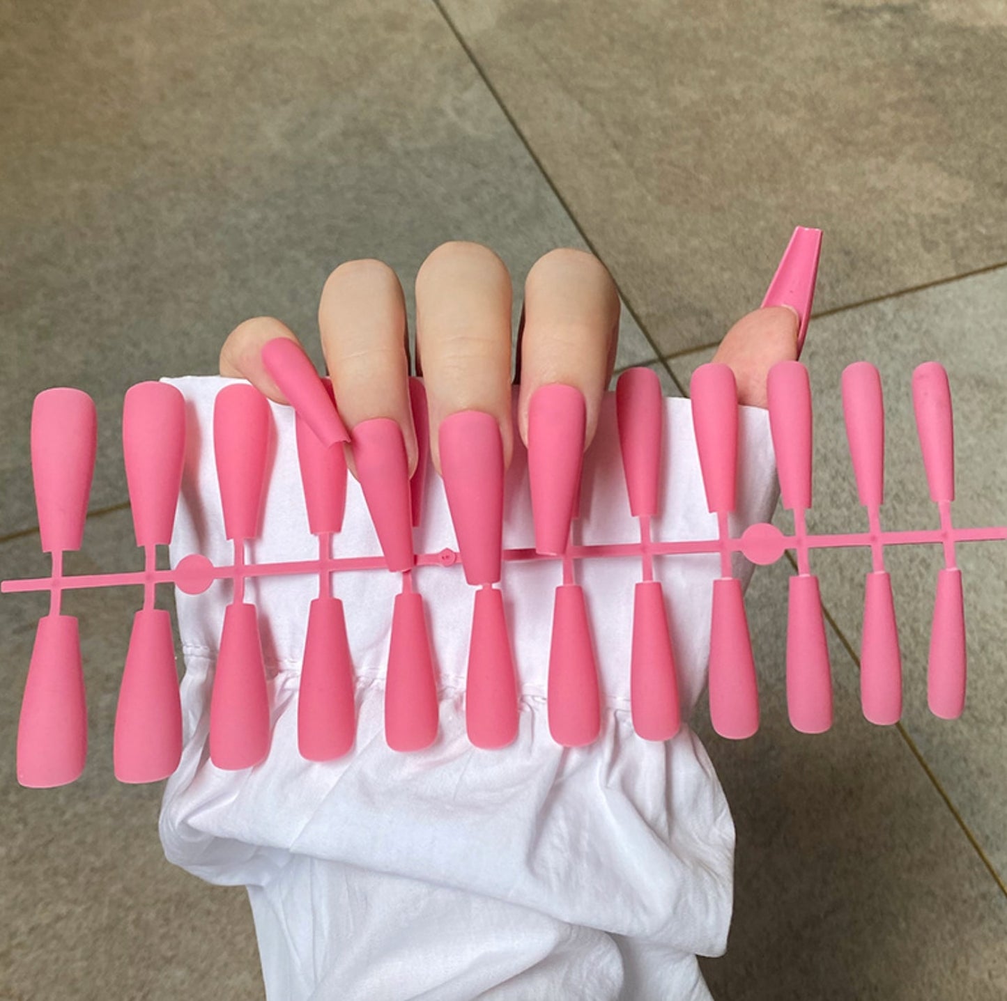 Matte Super Long Coffin False Nails - Orchid Unique  Orchid Unique 